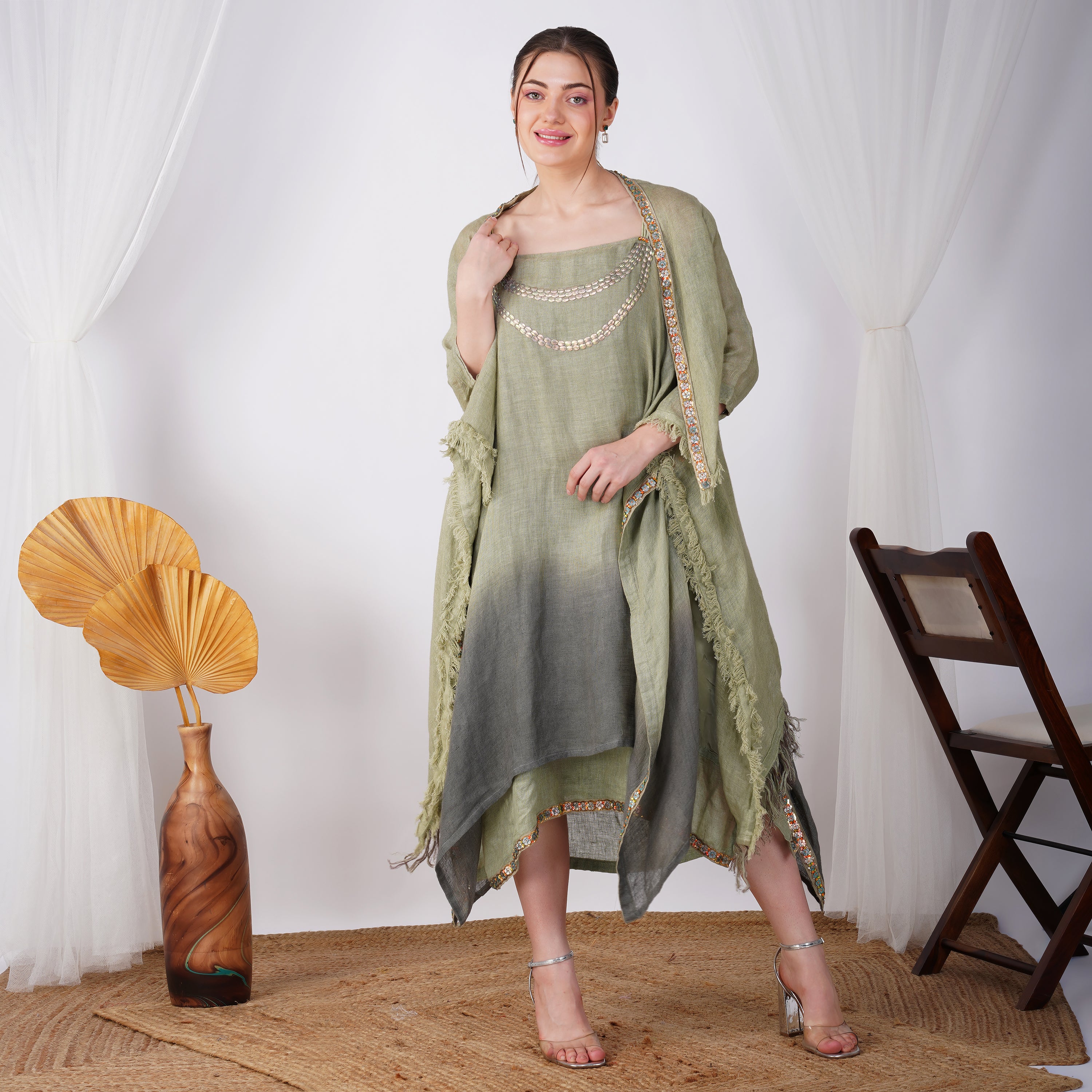 Pearl Embellished Resortwear Jacket Set – Premium Handcrafted Linen Fa –  Vivir By Maninder Kaur