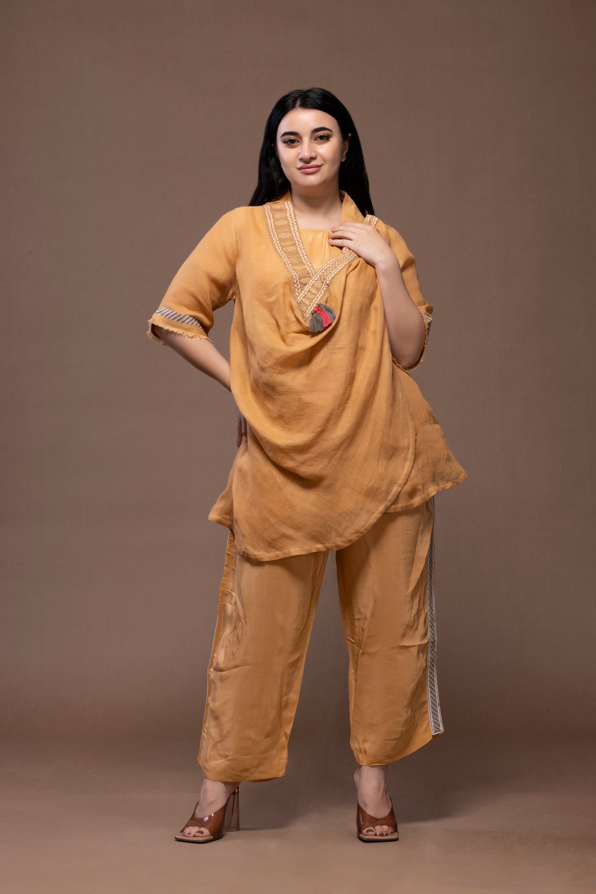 Turkish Wrap Jacket | Co-Ord Set | Handcrafted Linen Elegance | VIVIR