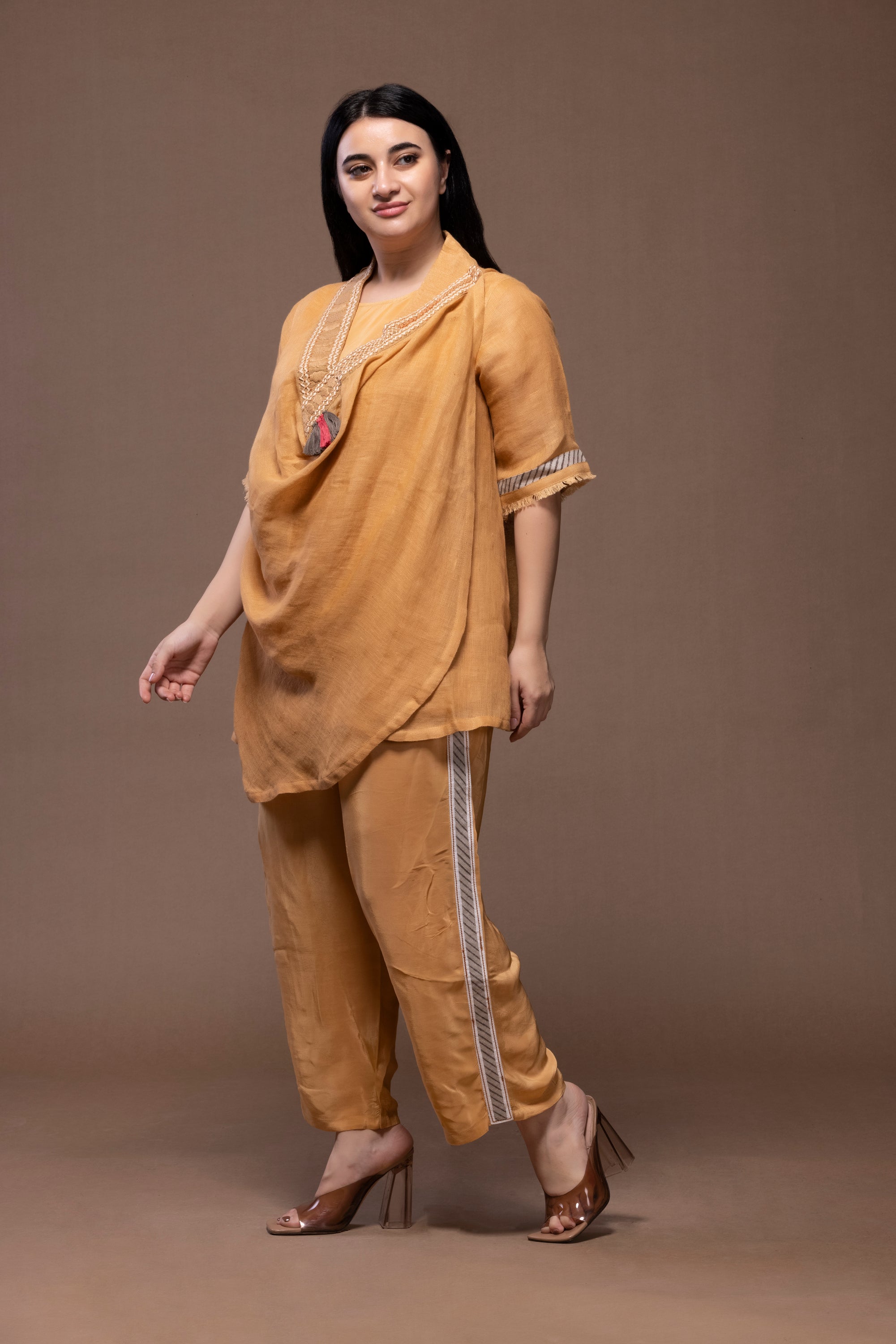 Turkish Wrap Jacket | Co-Ord Set | Handcrafted Linen Elegance | VIVIR