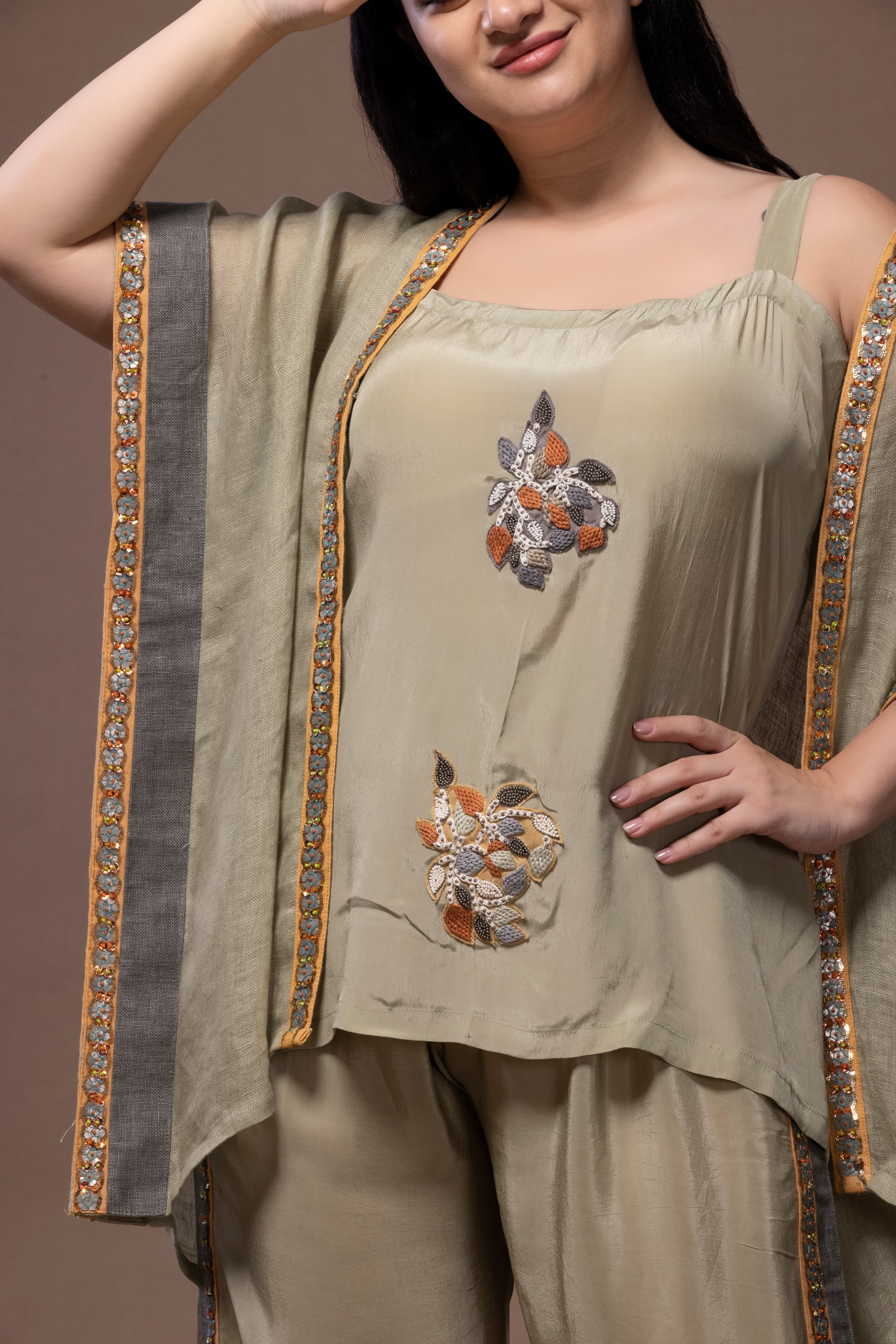 Sequin Trousers Co-Ord Set – Luxe Linen Partywear | VIVIR