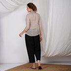 Lined Embroidery Striped Patchy Shirt – Elegant Handcrafted Linen Shirt | VIVIR