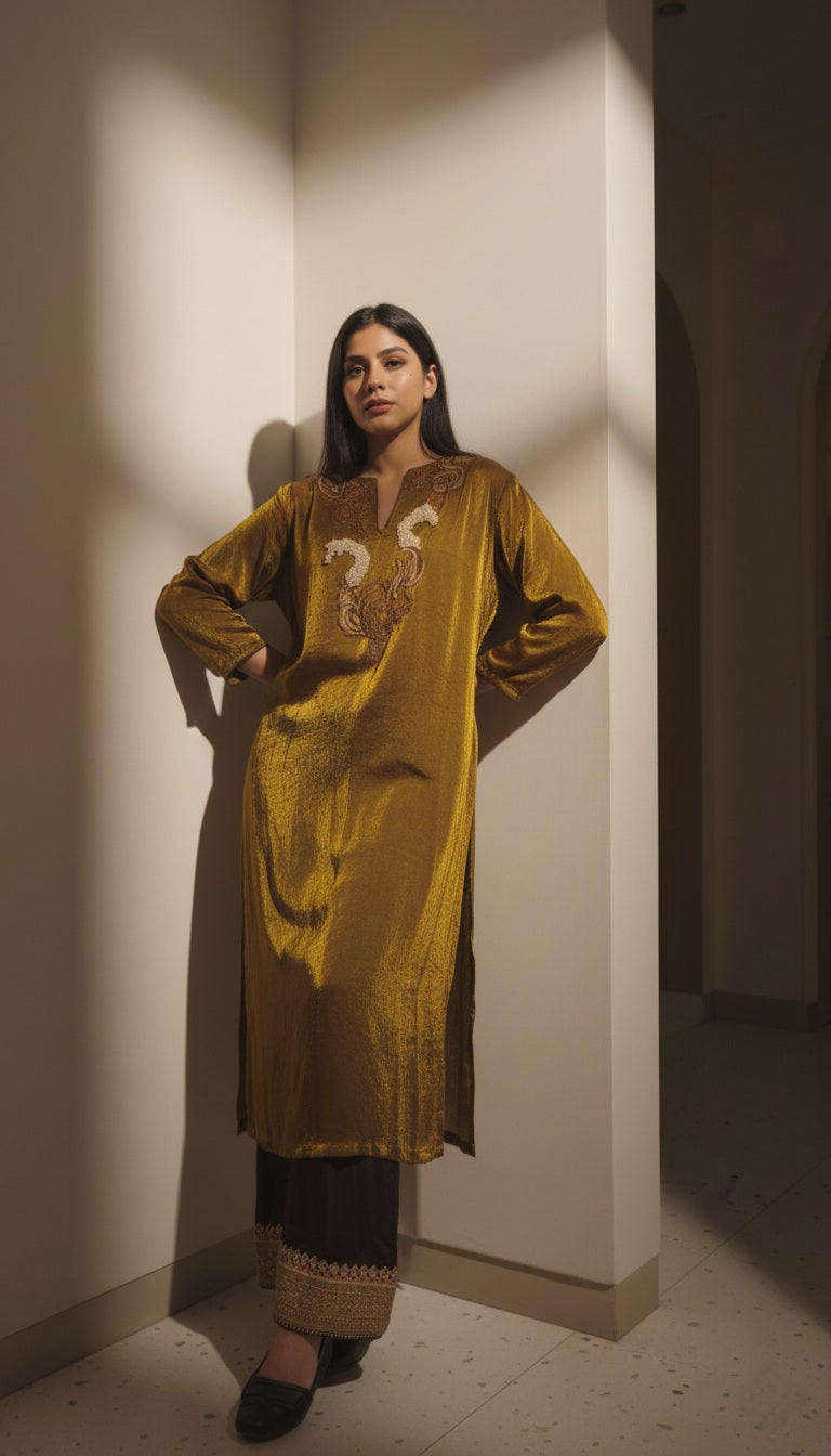 Tissue Tunic with Zardozi Embroidery