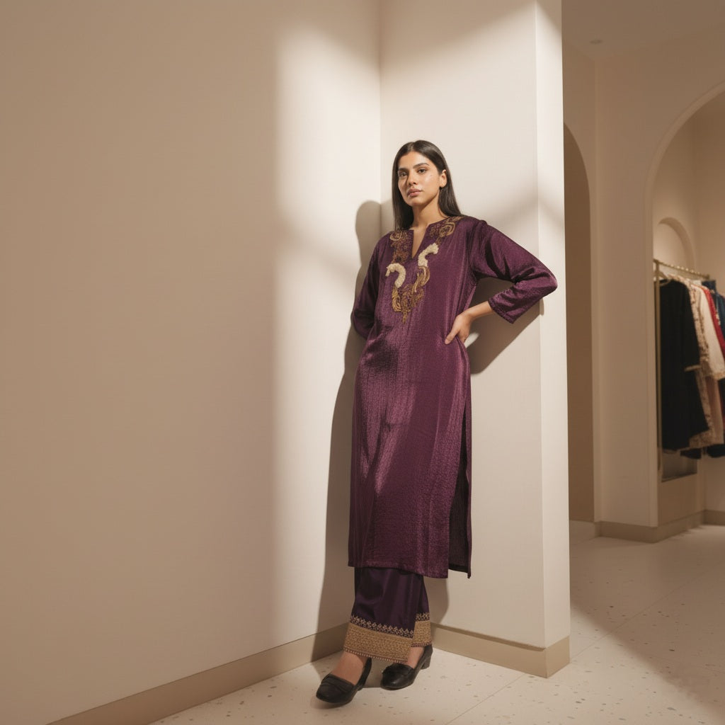 Tissue Tunic with Zardozi Embroidery