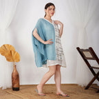 Geometric Embroidery One-Sleeve Dress – Luxe Handcrafted Linen | VIVIR