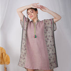 Block Print Kaftan Dress – Handcrafted Linen Comfort | VIVIR