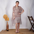 Multi Shades Block Print Dress – Handcrafted Linen Fashion | VIVIR