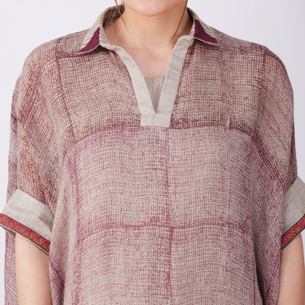 Multi Shades Block Print Dress – Handcrafted Linen Fashion | VIVIR
