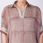 Multi Shades Block Print Dress – Handcrafted Linen Fashion | VIVIR