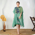 Lehriya Patchy Dress with Motif – Handcrafted Linen Dress | VIVIR