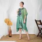 Pure linen Lehriya Patchy Dress with Motif