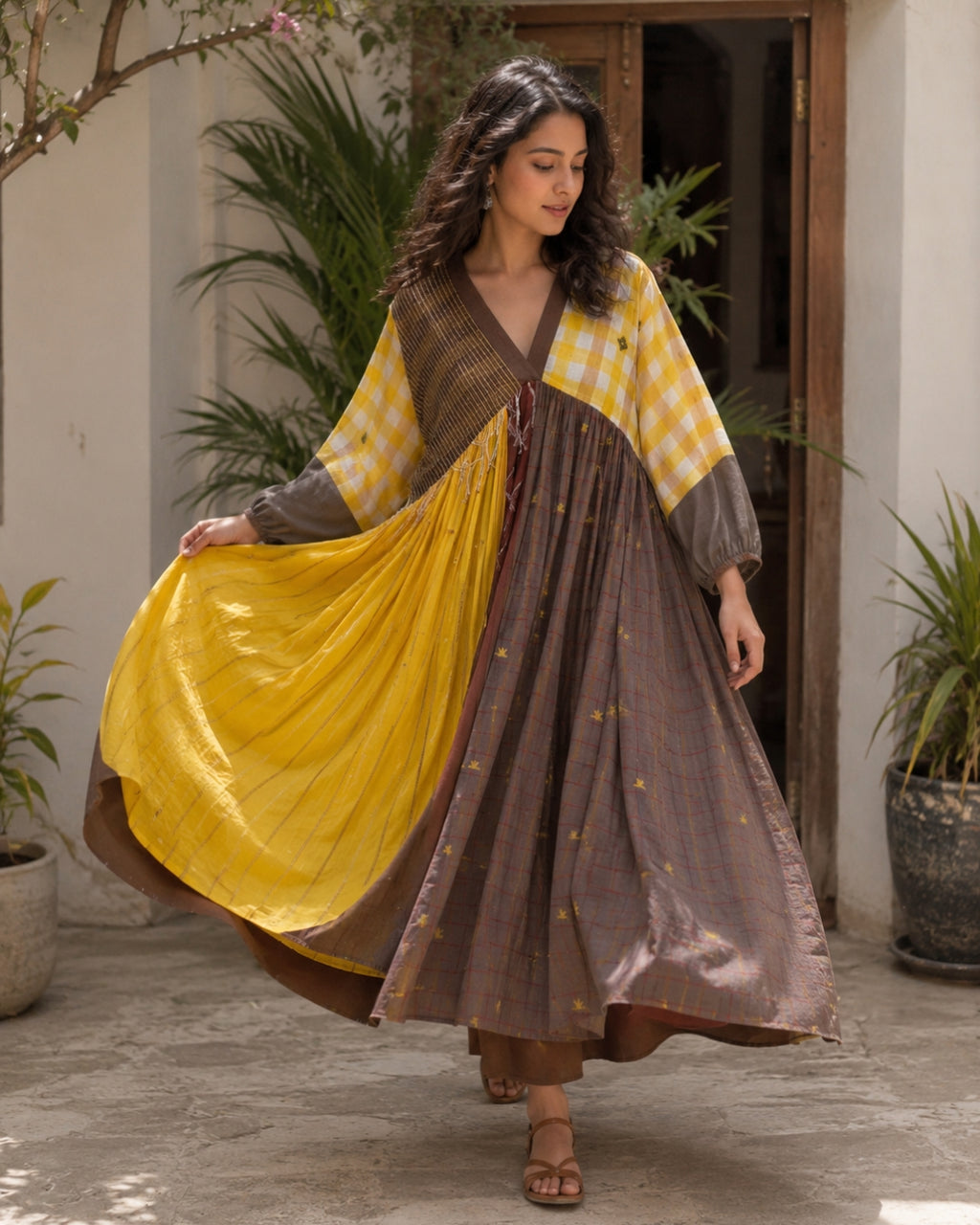 Jamdani Mandarin Collar Threadwork Kurta