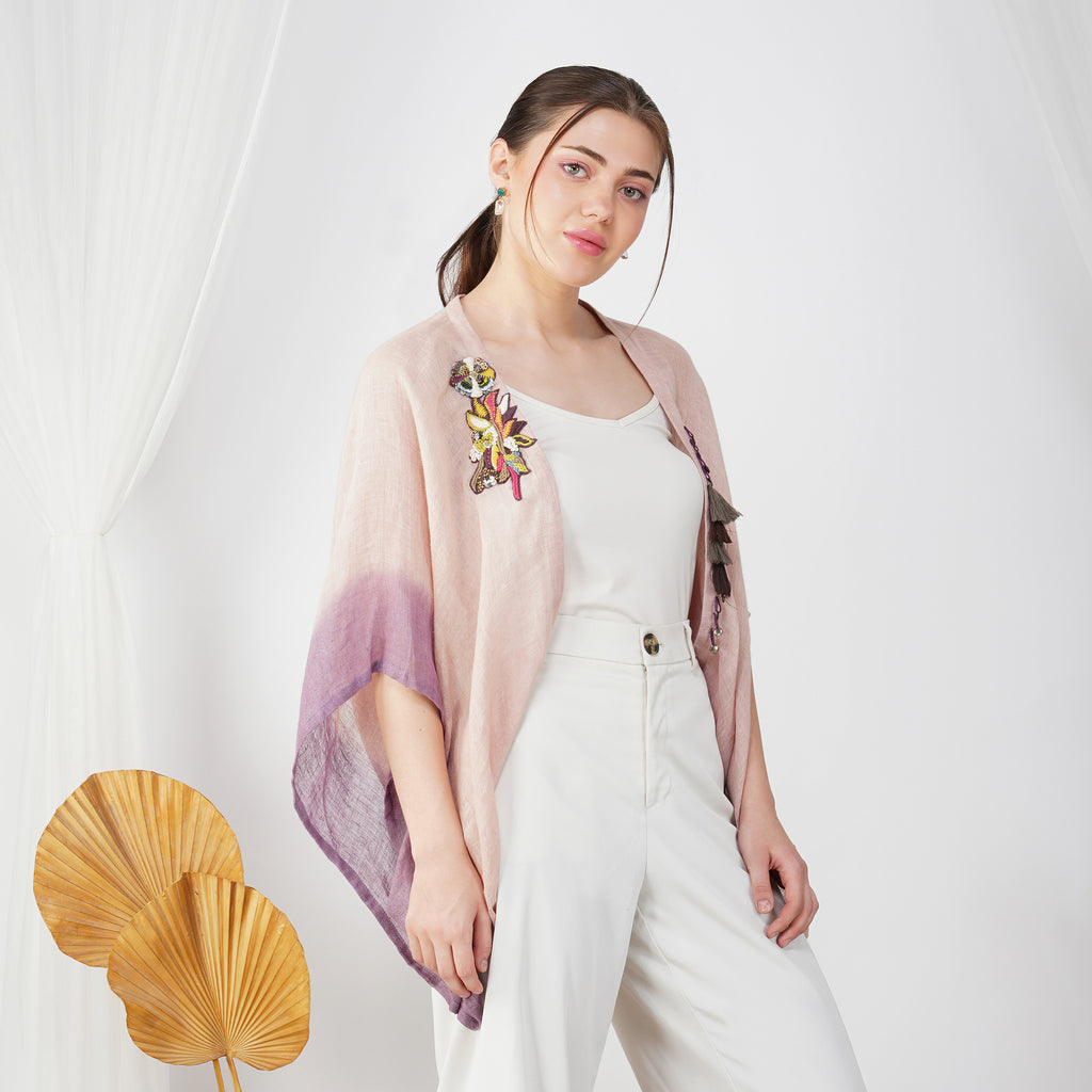 Double Shaded Shrug – Stylish Handcrafted Linen Layer | VIVIR