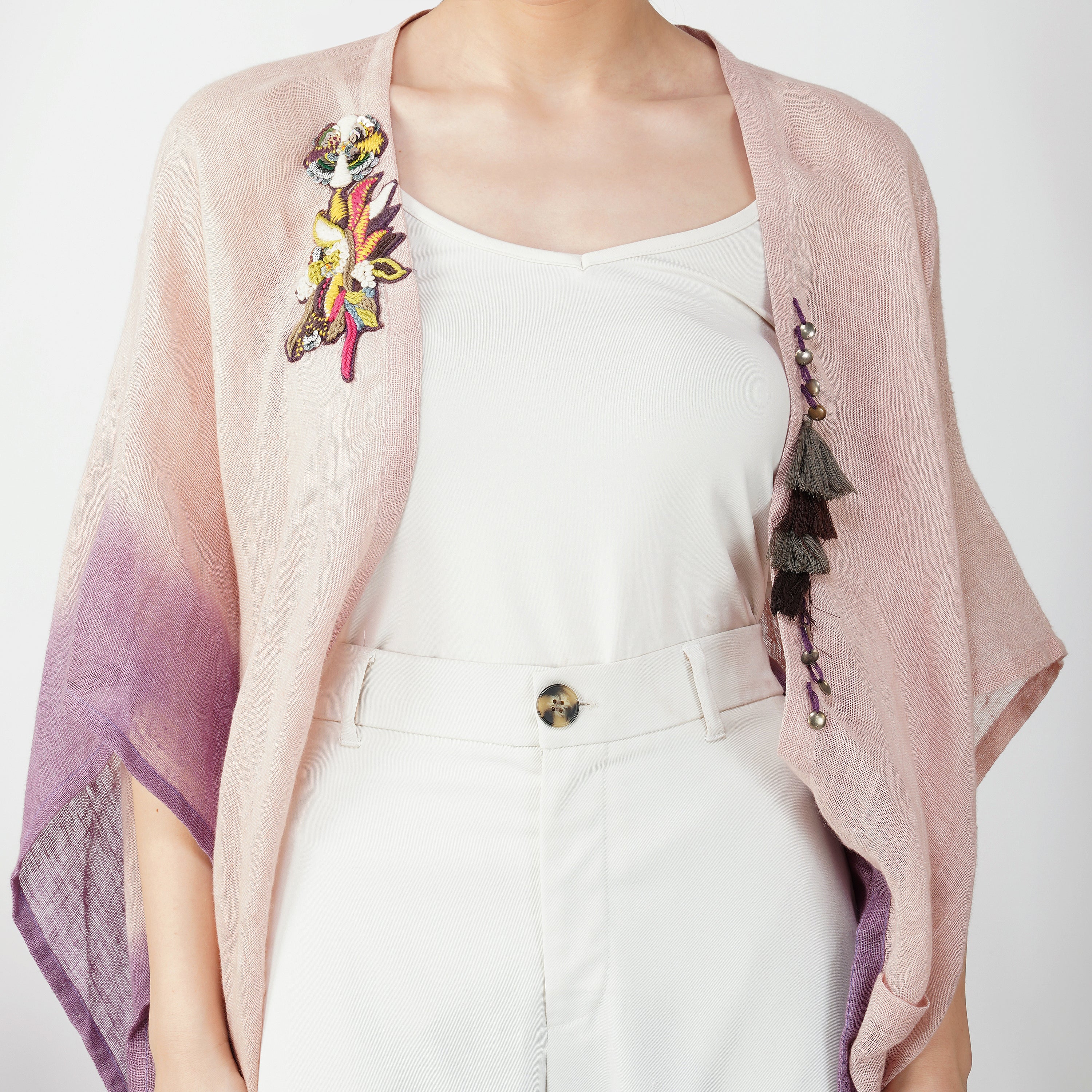 Double Shaded Shrug – Stylish Handcrafted Linen Layer | VIVIR