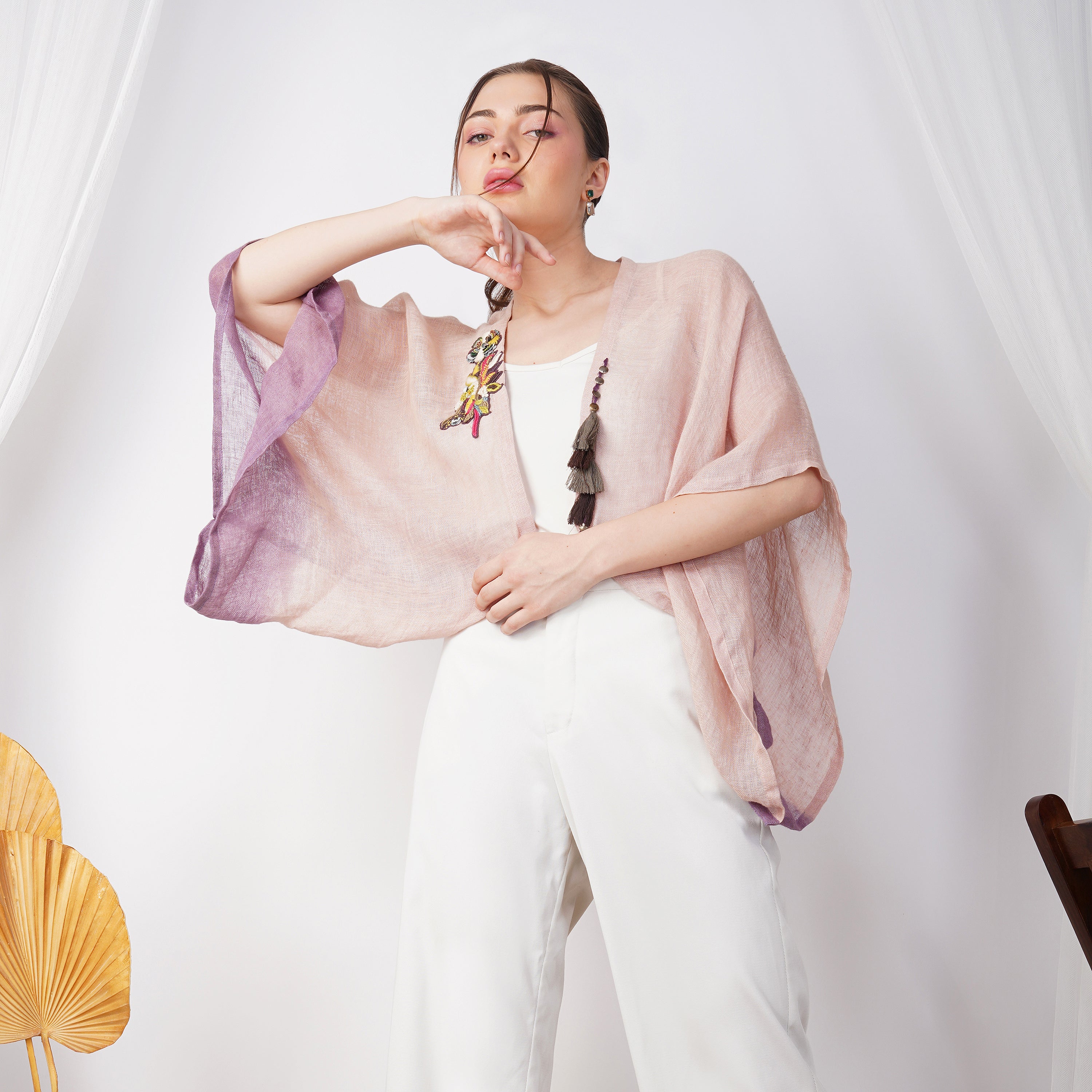 Double Shaded Shrug – Stylish Handcrafted Linen Layer | VIVIR