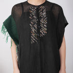 One Side Border Dress – Elegant Handcrafted Linen Fashion | VIVIR