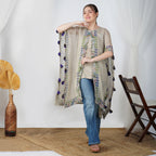 Block Print Kaftan Dress Set – Handcrafted Linen Ensemble | VIVIR