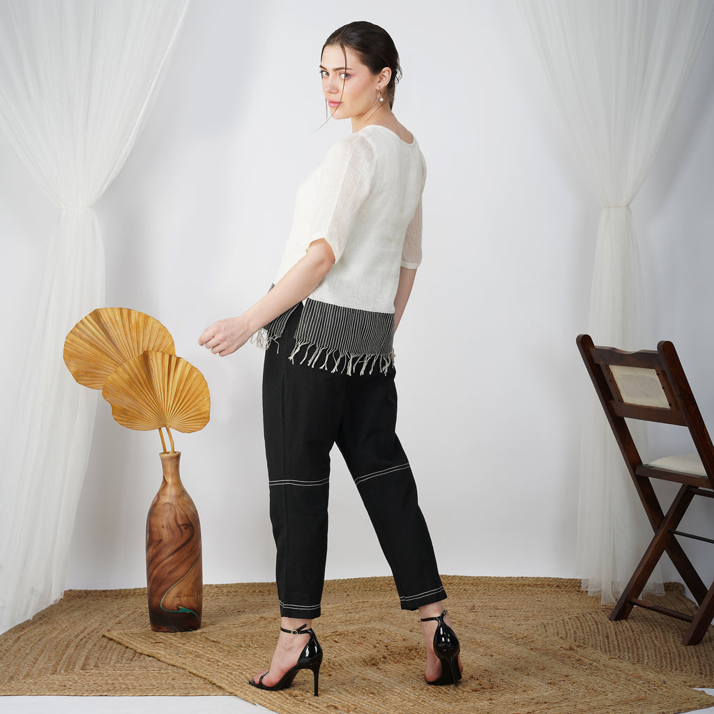 Asymmetrical Linen Top – Chic & Handcrafted | VIVIR