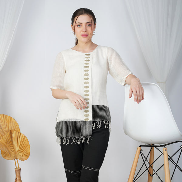 Asymmetrical Linen Top – Chic & Handcrafted | VIVIR