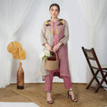 Natural Patch Jacket Dress – Elegant Handcrafted Linen Fashion | VIVIR