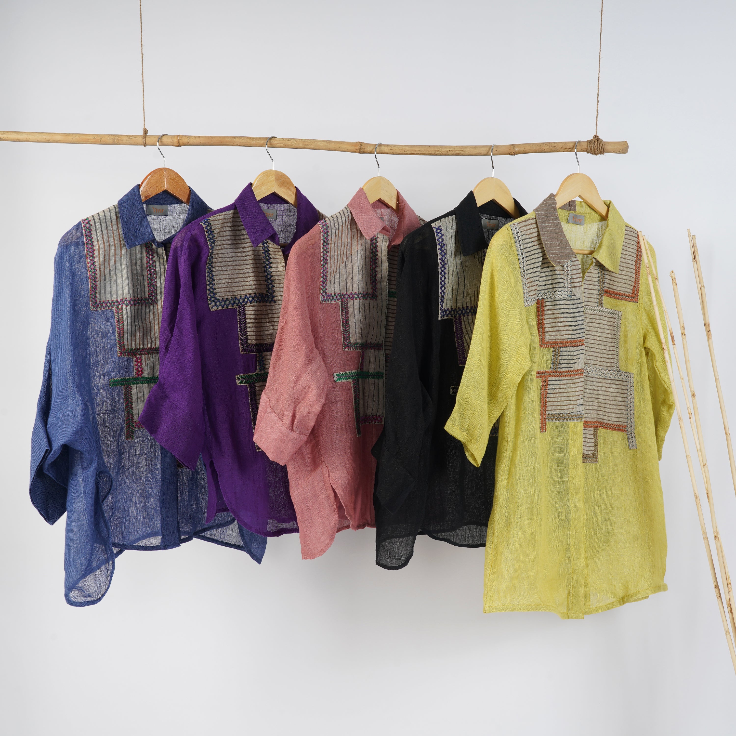 Asymmetric Baggy Shirt – Unique Handcrafted Linen Wear | VIVIR