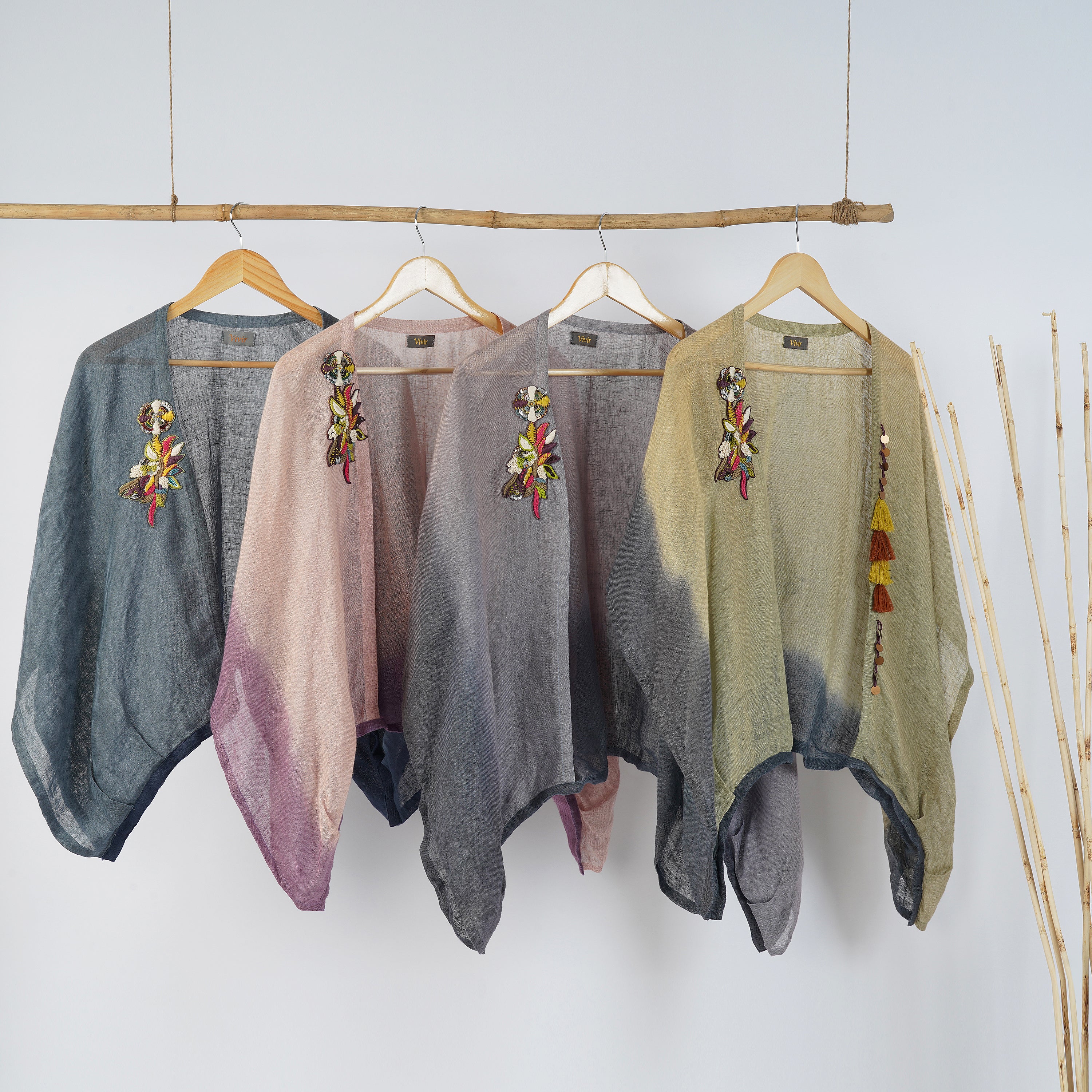 Double Shaded Shrug – Stylish Handcrafted Linen Layer | VIVIR