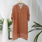 Polka Dot Tunic with Contrast Panels – Stylish Handcrafted Linen | VIVIR