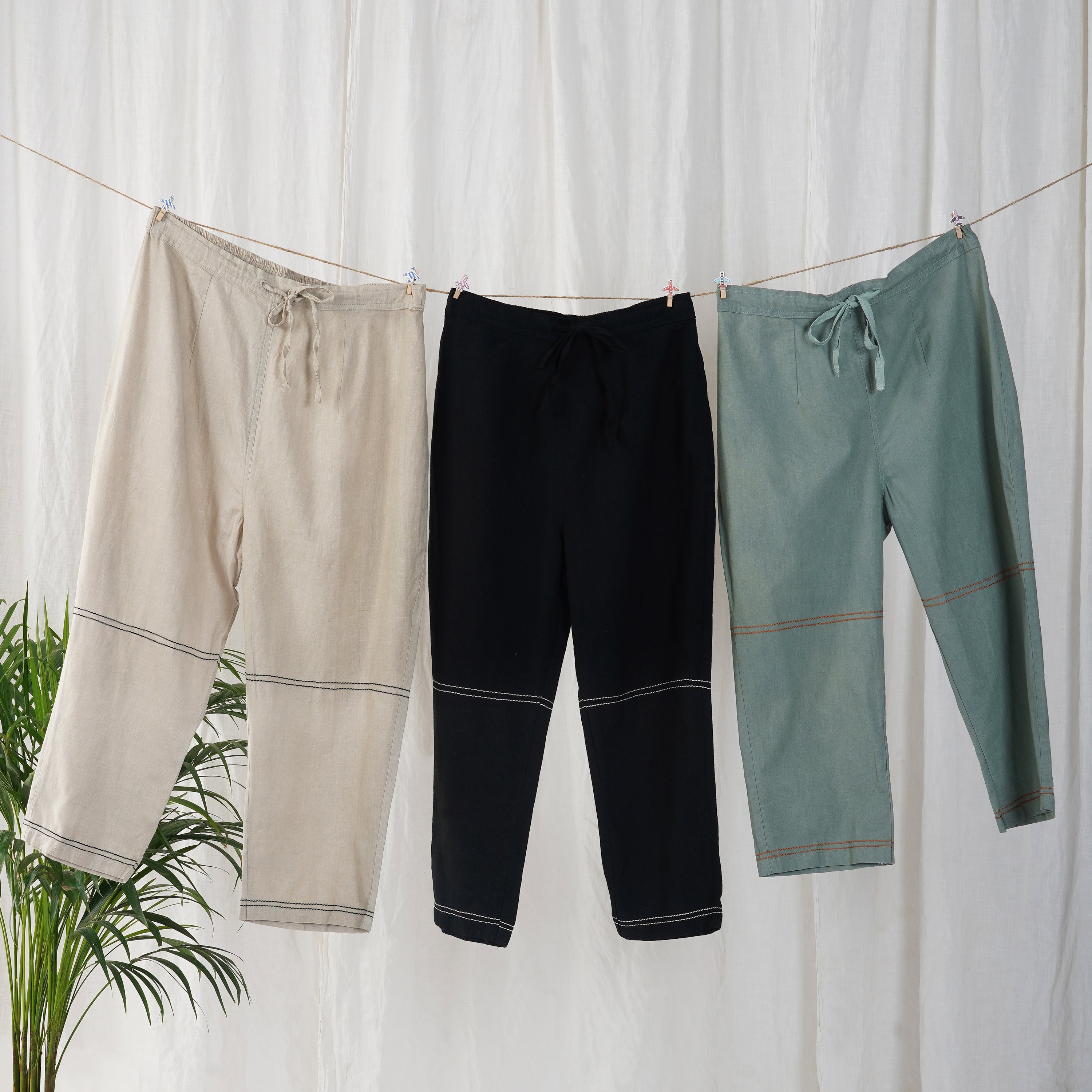 Horizontal Striped Linen Pants – Stylish & Breathable Bottoms | VIVIR