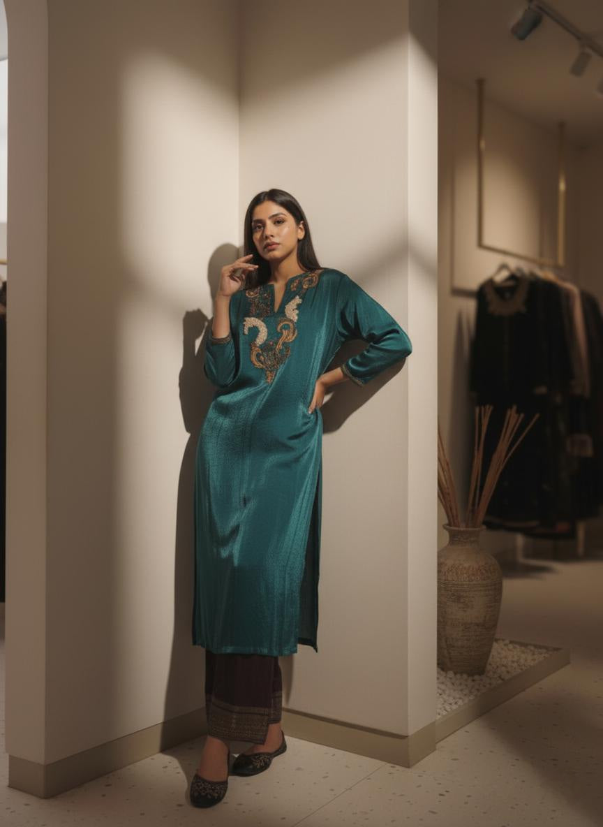 Tissue Tunic with Zardozi Embroidery