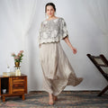 Ivory Pearl-Embroidered Zardozi Cape