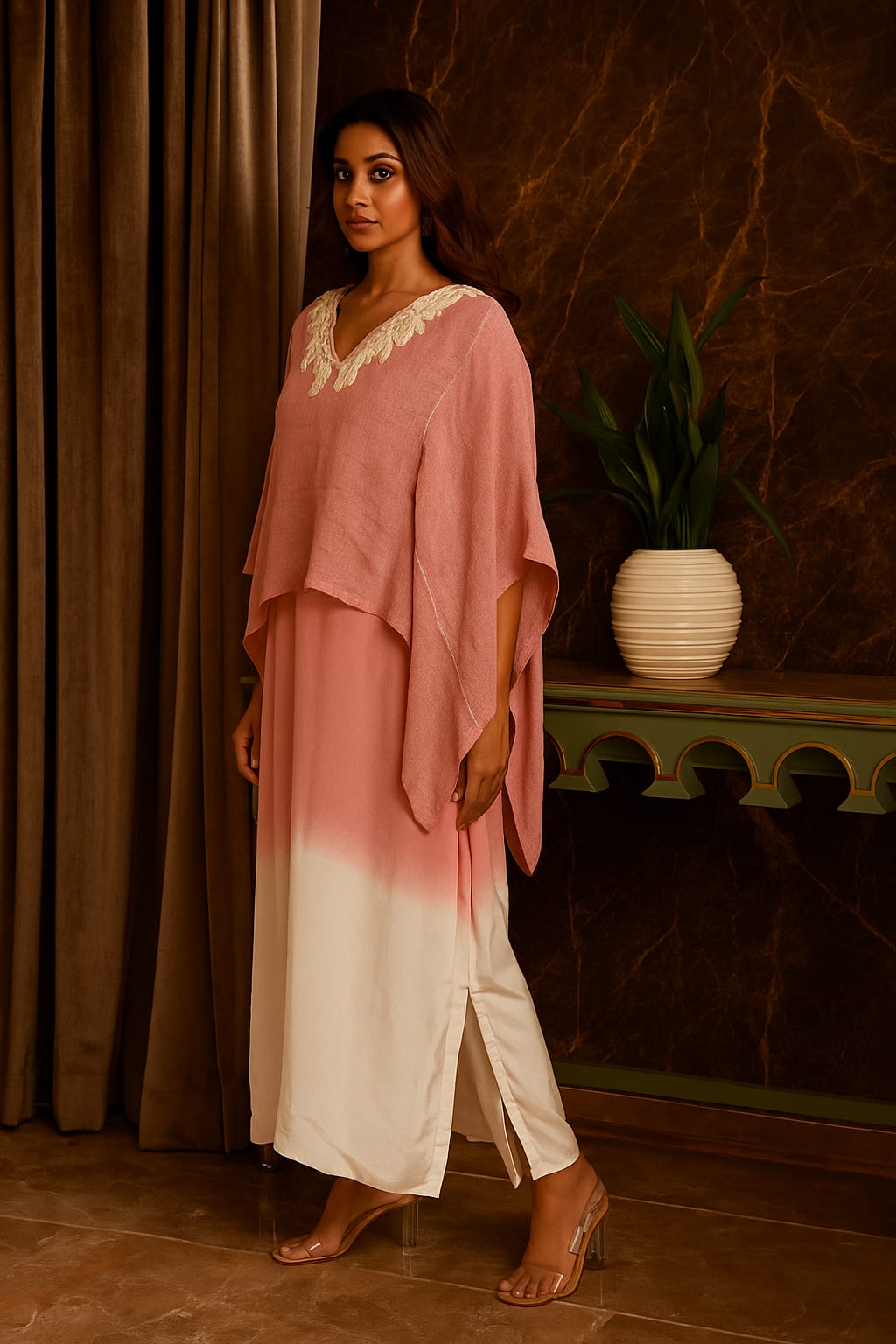 Dual-Tone Motif Dress