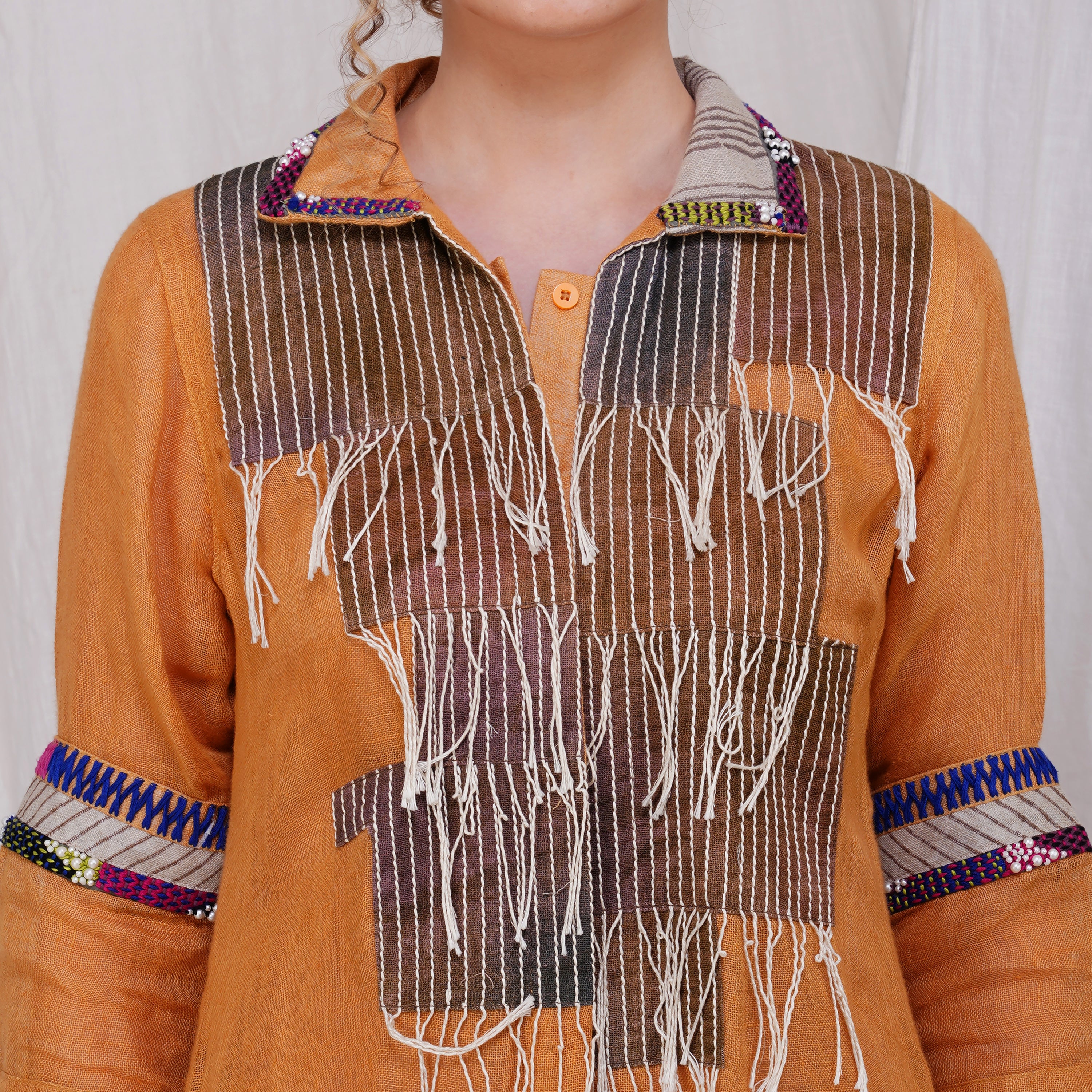 Fringy Pearl Tunic – Elegant Handcrafted Linen Tunic | VIVIR