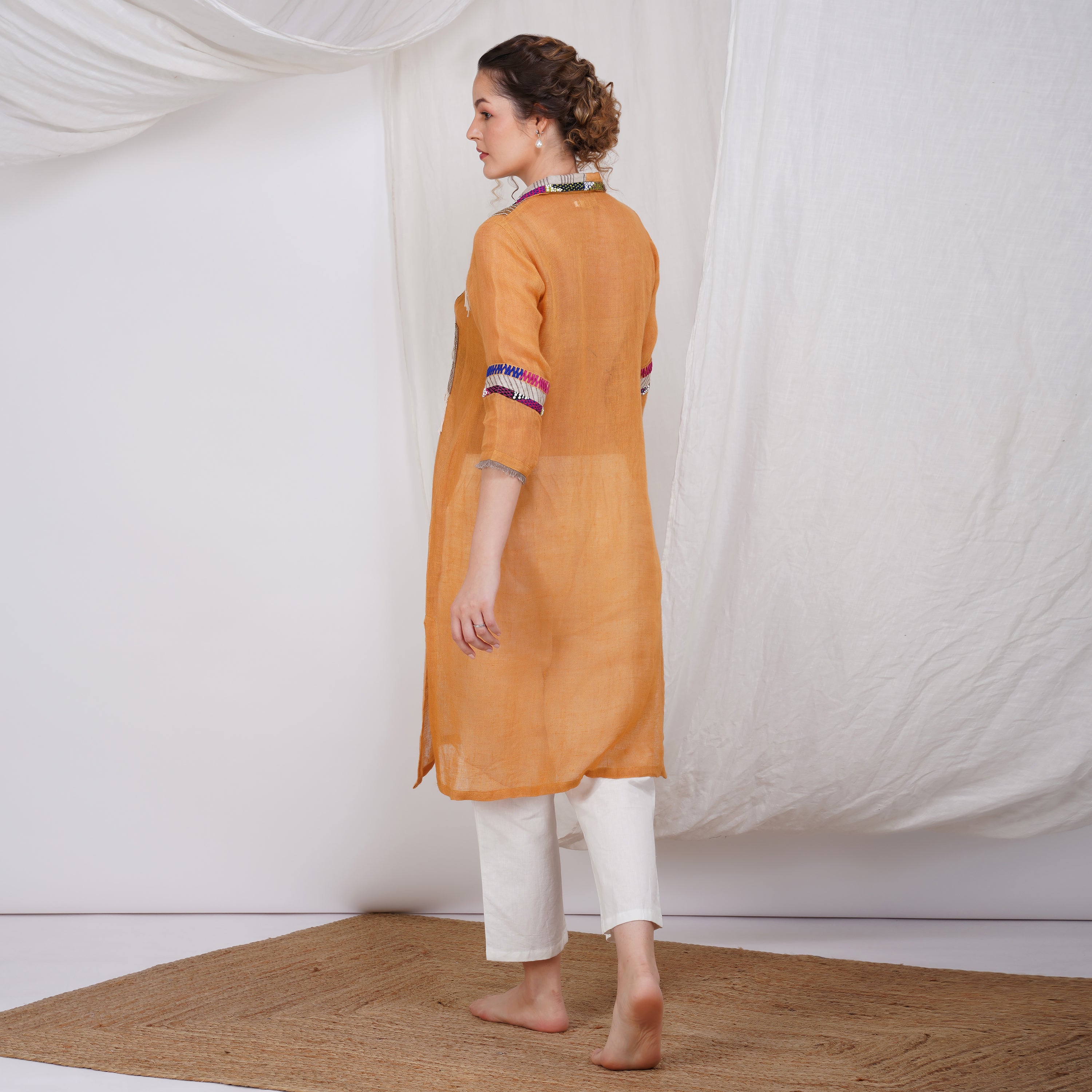 Fringy Pearl Tunic – Elegant Handcrafted Linen Tunic | VIVIR