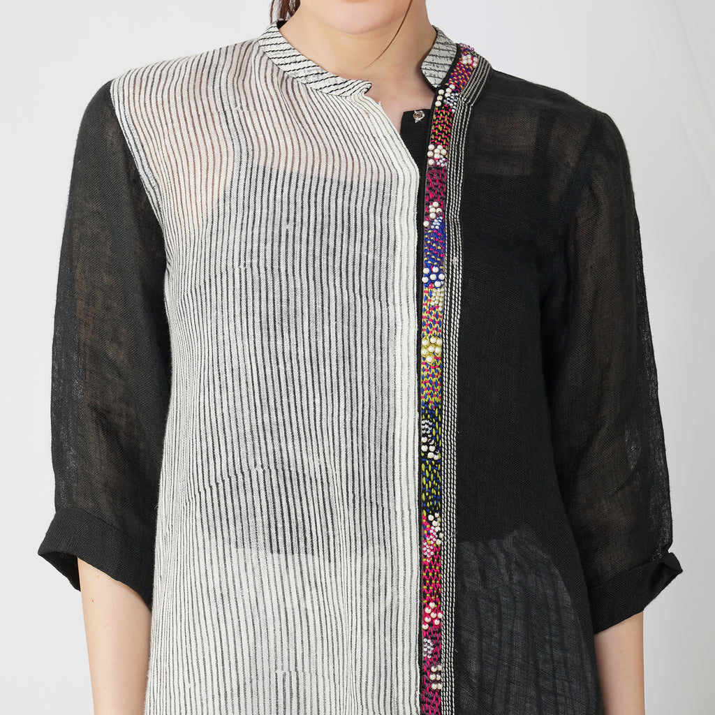 Asymmetrical Pearl Dress | Co-Ord Set - Premium Handcrafted Linen Fashion | VIVIR