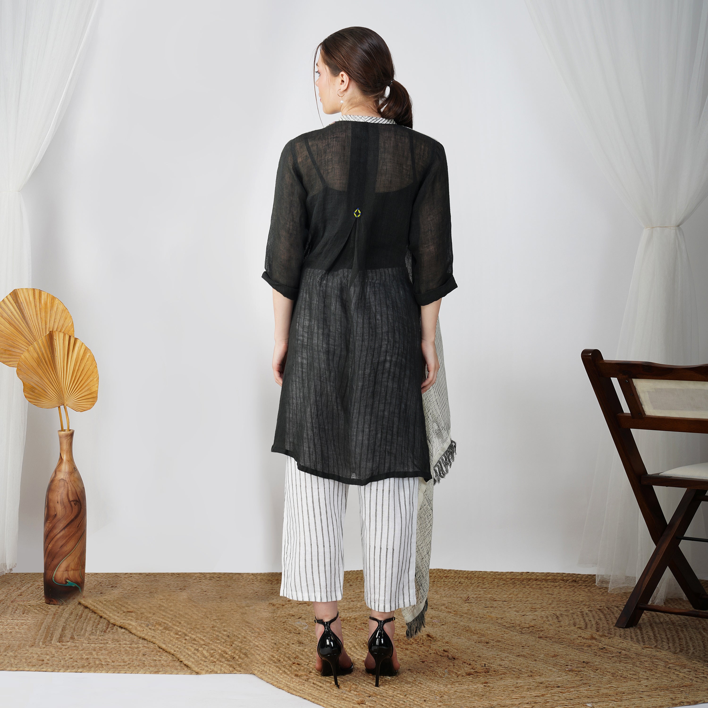 Asymmetrical Pearl Dress | Co-Ord Set - Premium Handcrafted Linen Fashion | VIVIR