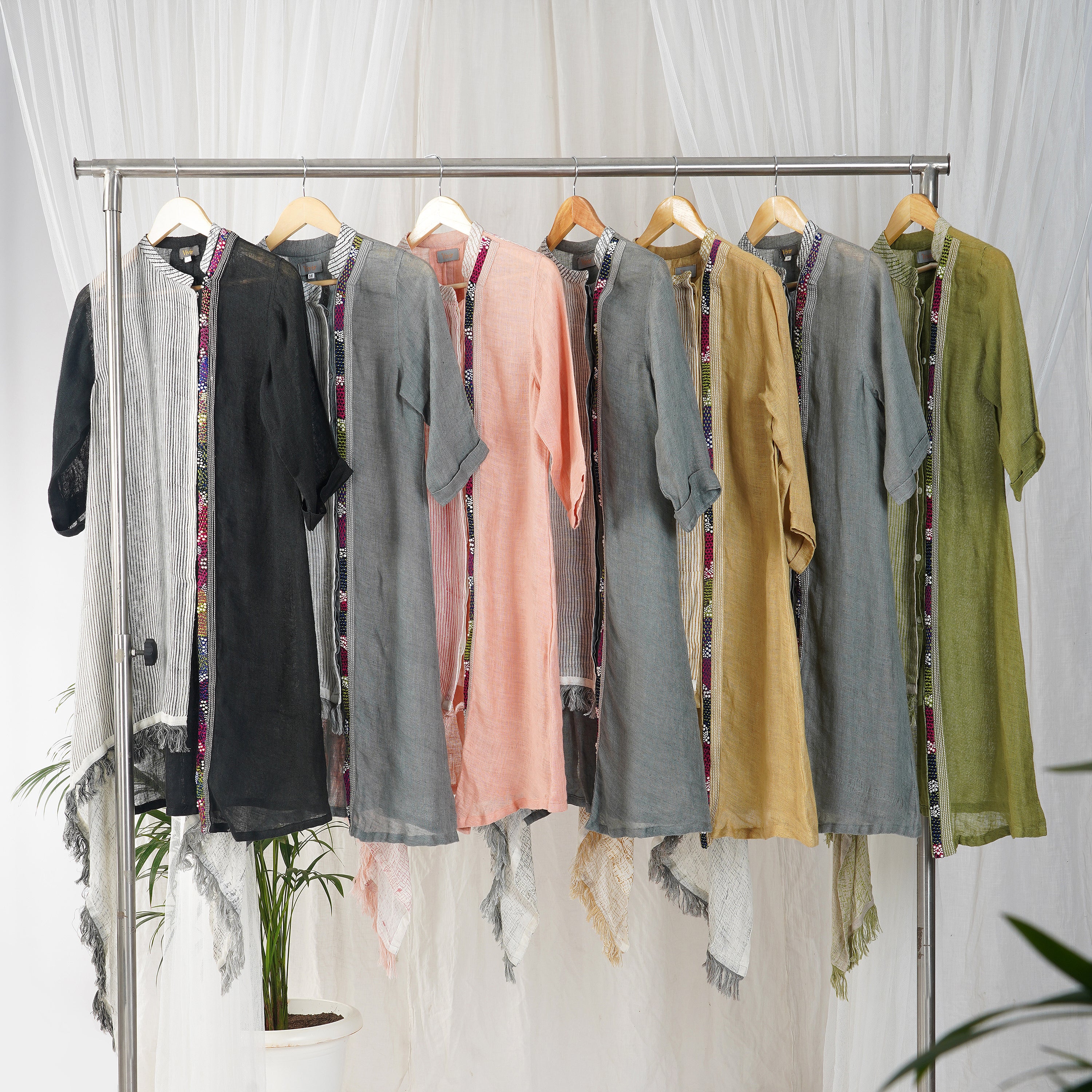 Asymmetrical Pearl Dress | Co-Ord Set - Premium Handcrafted Linen Fashion | VIVIR