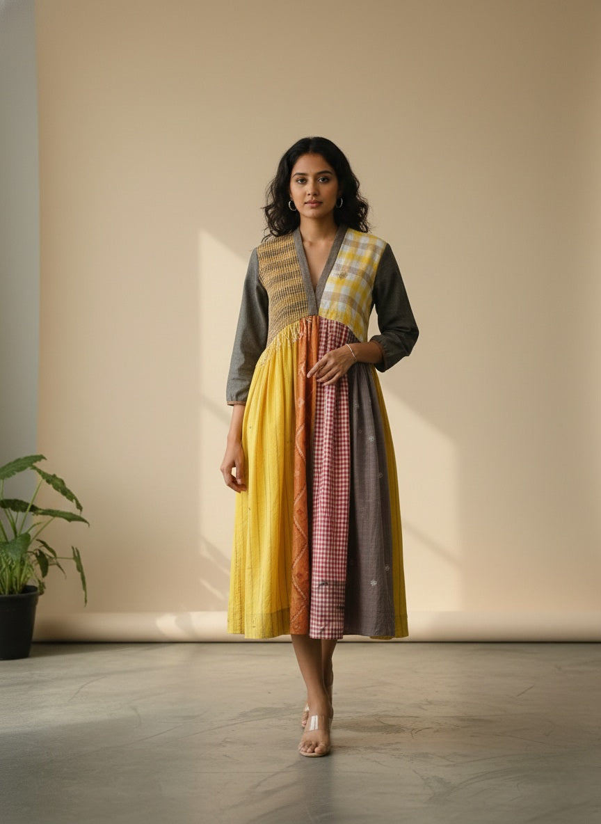 Jamdani Mandarin Collar Threadwork Kurta